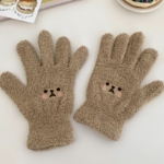 Женские Зимние Варежки с Вышивкой Медвежонка — тёплый и милый аксессуар на каждый день