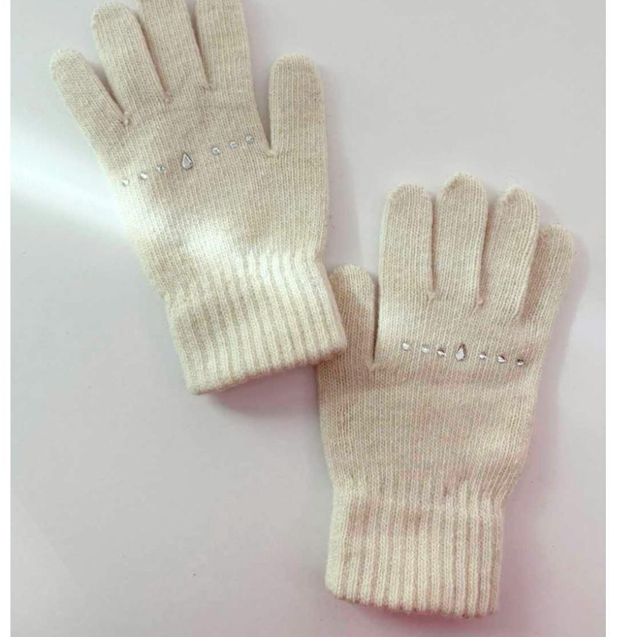 Женские Шерстяные Перчатки с Декором в Виде Кубической Звезды — элегантная простота с блестящим акцентом