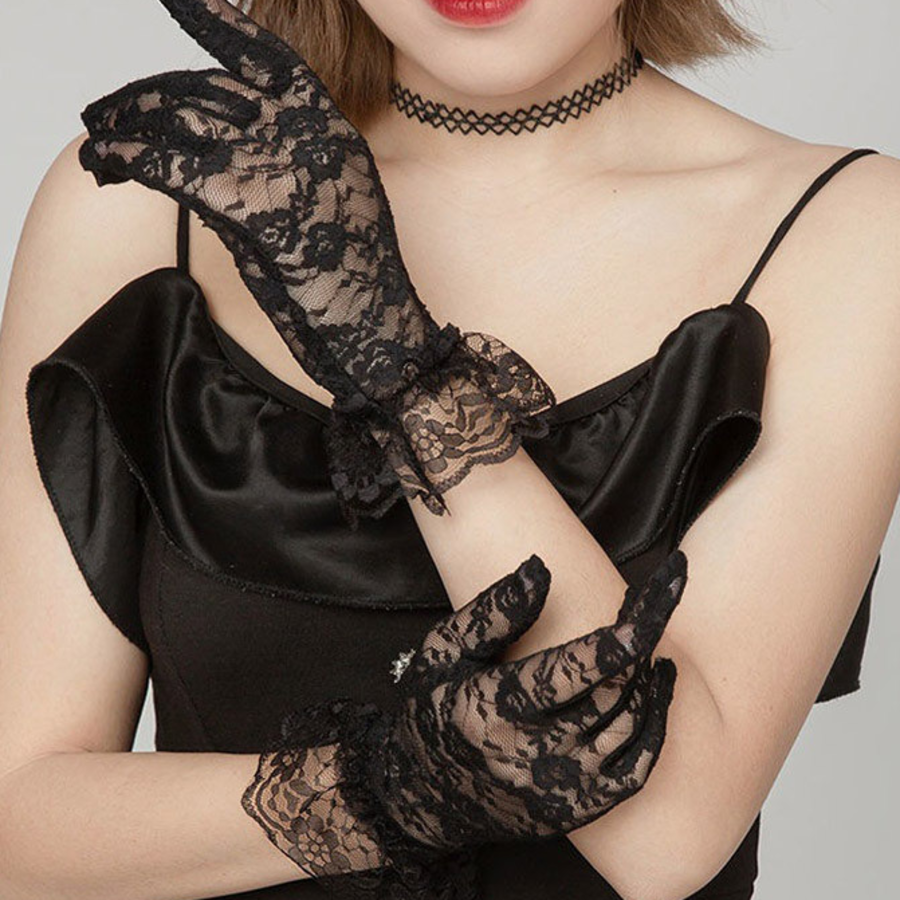 Женские Свадебные Кружевные Перчатки из Мягкой Сетки — нежность и элегантность в каждом движении