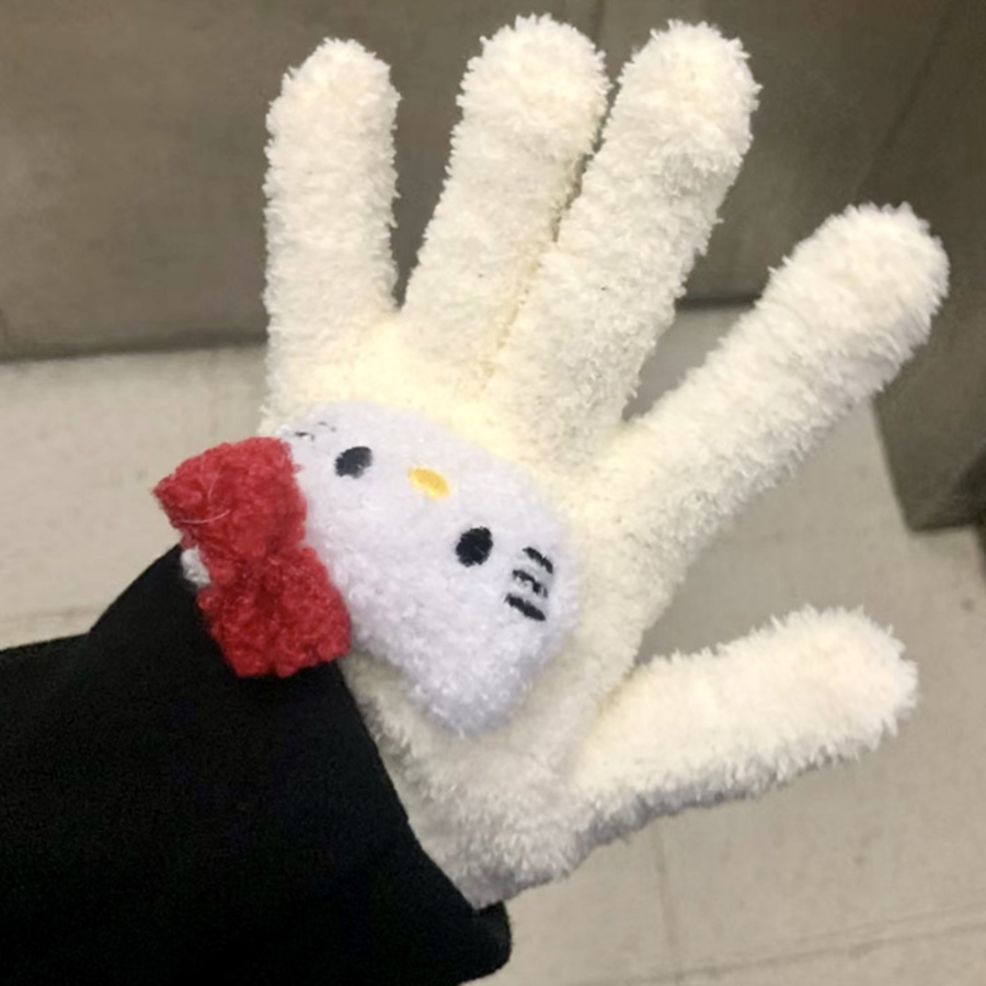 Женские Зимние Перчатки OKII с Мехом и Кошачьим Дизайном — тепло с ноткой игривости