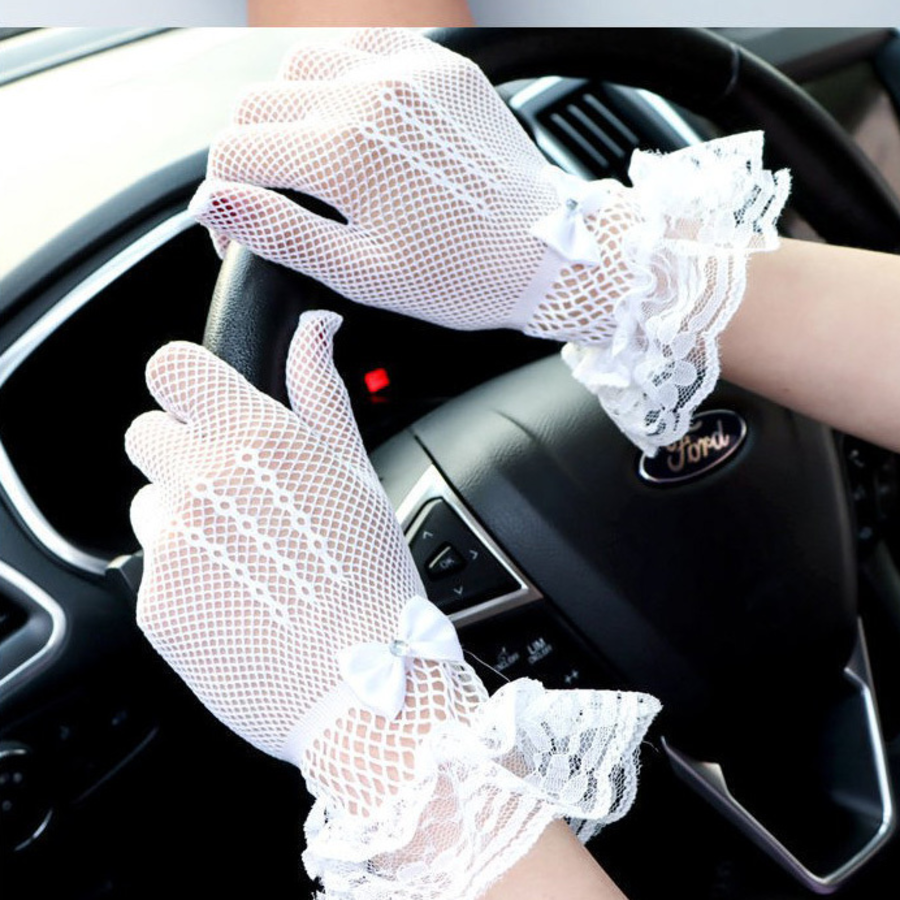 Летние Перчатки для Вождения с Кружевом и UV-защитой — элегантная забота о коже рук