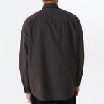 Oversized Washed Poplin Shirt (Gunmetal)
