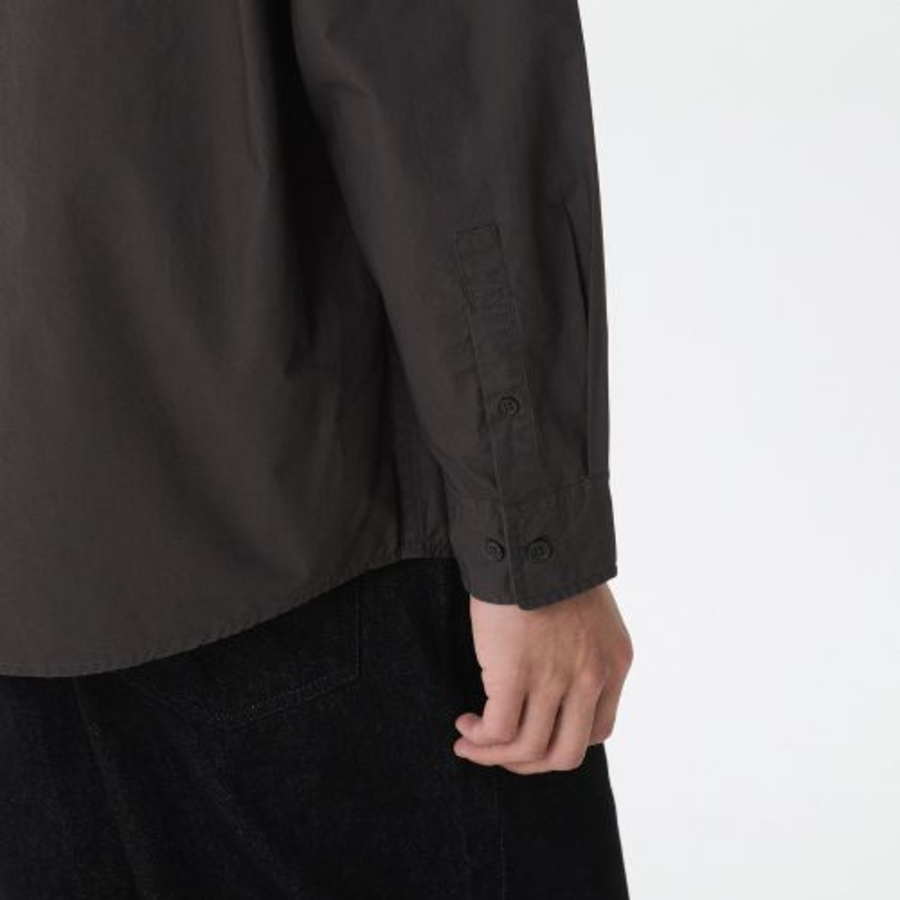 Oversized Washed Poplin Shirt (Gunmetal)