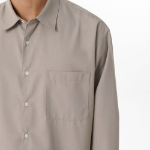 Relaxed Wool-Like Shirt (Light Beige)