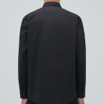 Wide Spread Collar Dress Shirt (Black)