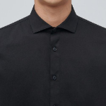 Wide Spread Collar Dress Shirt (Black)
