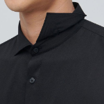 Wide Spread Collar Dress Shirt (Black)