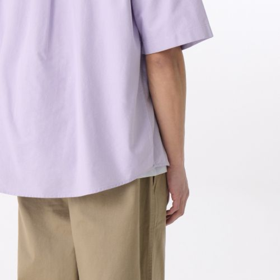 Oversized Oxford Short Sleeve Shirt (Lilac)