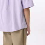 Oversized Oxford Short Sleeve Shirt (Lilac)