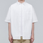 Oversized Poplin Short Sleeve Shirt (White)