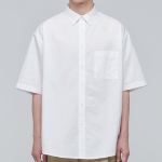 Oversized Poplin Short Sleeve Shirt (White)