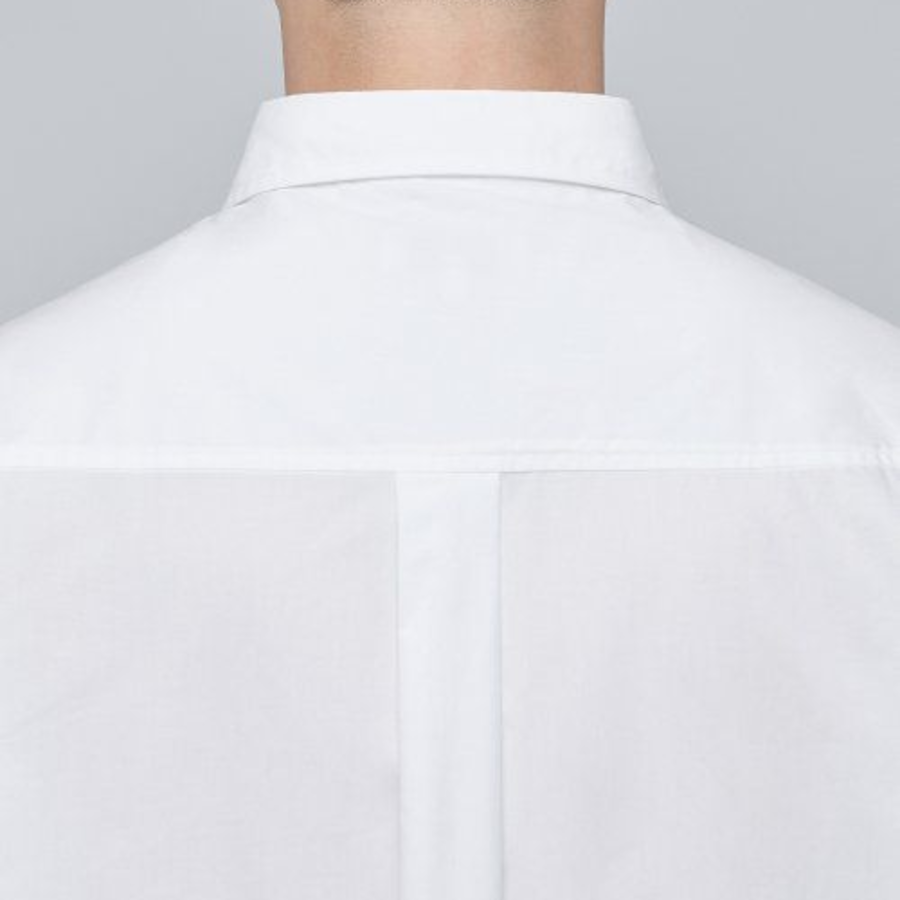 Oversized Poplin Short Sleeve Shirt (White)