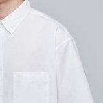 Oversized Poplin Short Sleeve Shirt (White)