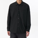 Relaxed Wool-Like Shirt (Black)