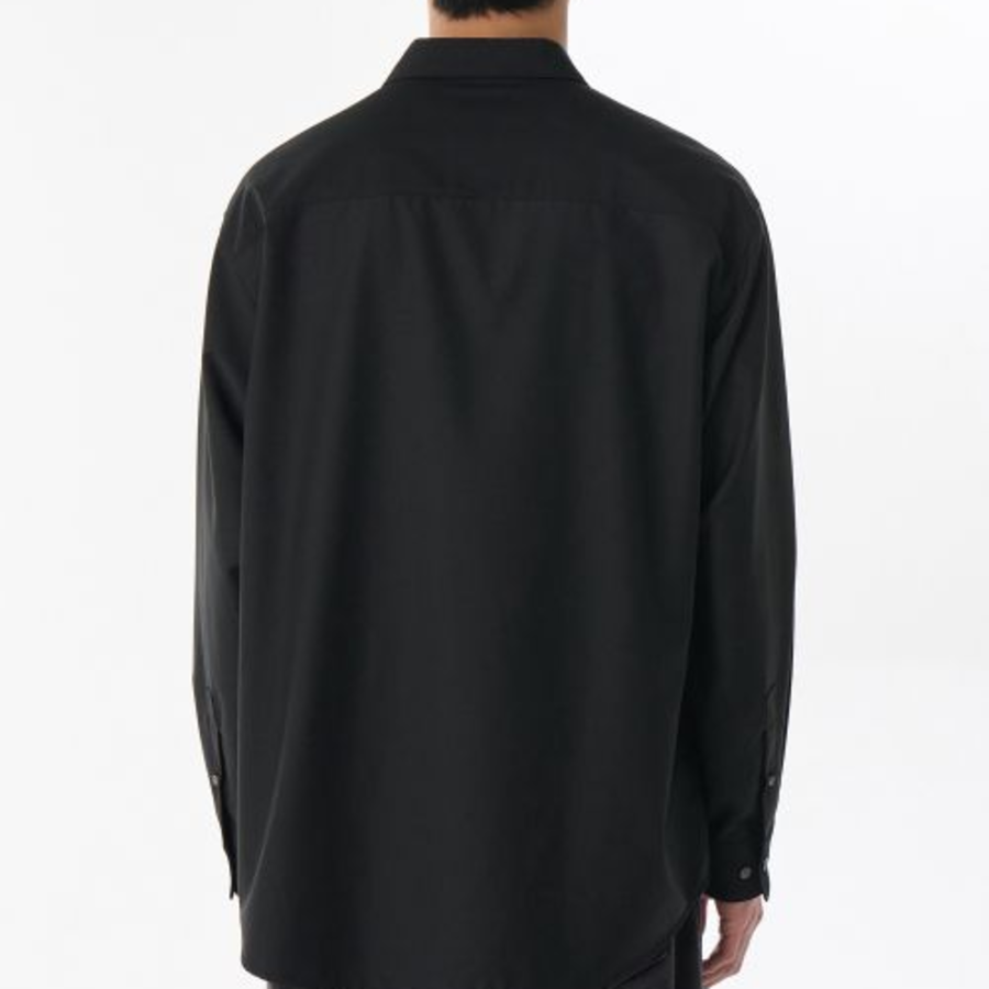 Relaxed Wool-Like Shirt (Black)