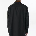 Relaxed Wool-Like Shirt (Black)