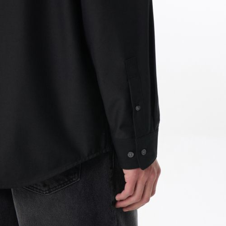 Relaxed Wool-Like Shirt (Black)