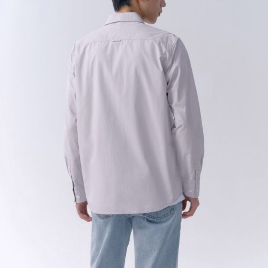 Basic Washed Poplin Shirt (Light Gray)