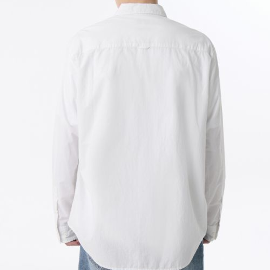Relaxed Micro Seersucker Shirt (White)