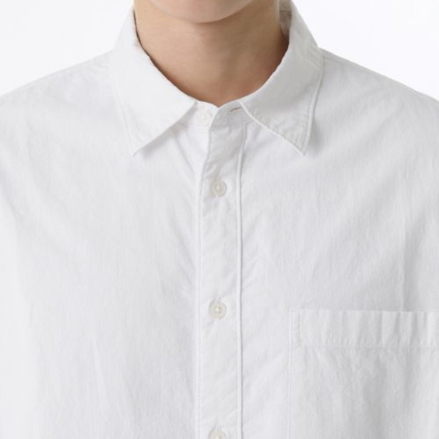 Relaxed Micro Seersucker Shirt (White)