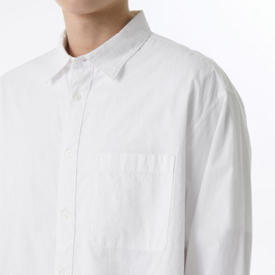 Relaxed Micro Seersucker Shirt (White)