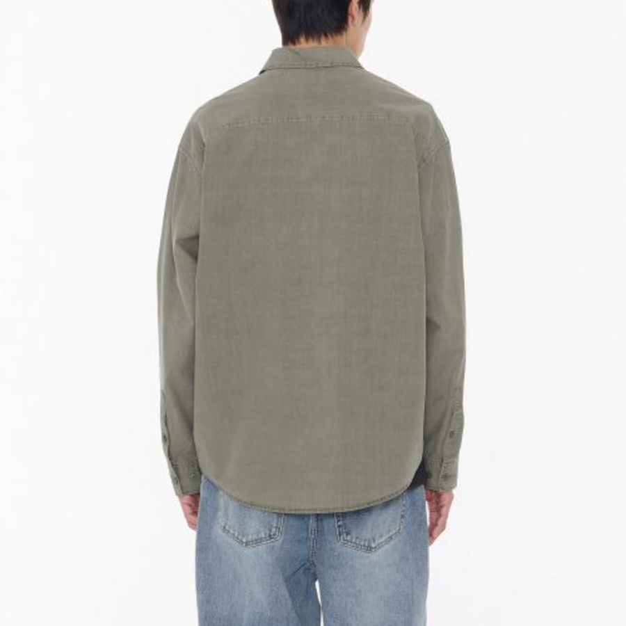 Relaxed Cotton Tencel Pigment Shirt (Khaki)