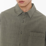 Relaxed Cotton Tencel Pigment Shirt (Khaki)