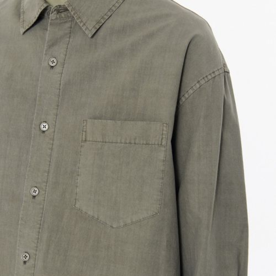 Relaxed Cotton Tencel Pigment Shirt (Khaki)