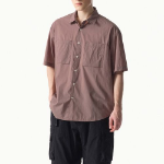 City Leisure Lightweight Nylon Oversized Short Sleeve Shirt (Smoke Pink)