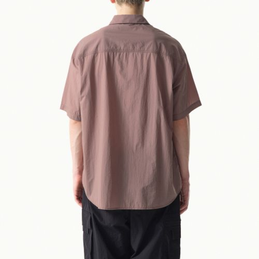 City Leisure Lightweight Nylon Oversized Short Sleeve Shirt (Smoke Pink)