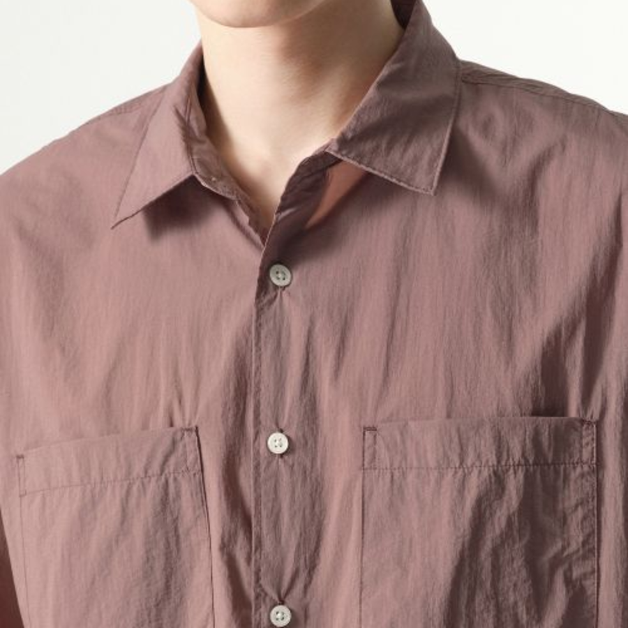 City Leisure Lightweight Nylon Oversized Short Sleeve Shirt (Smoke Pink)