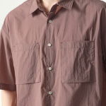 City Leisure Lightweight Nylon Oversized Short Sleeve Shirt (Smoke Pink)