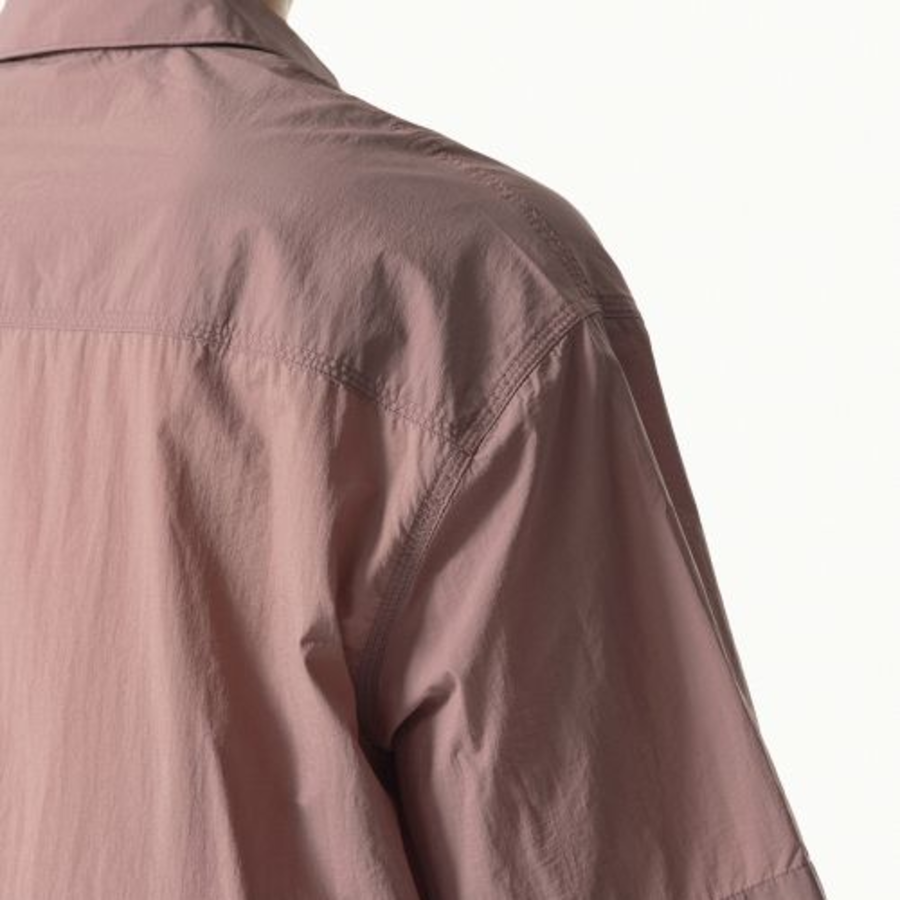 City Leisure Lightweight Nylon Oversized Short Sleeve Shirt (Smoke Pink)