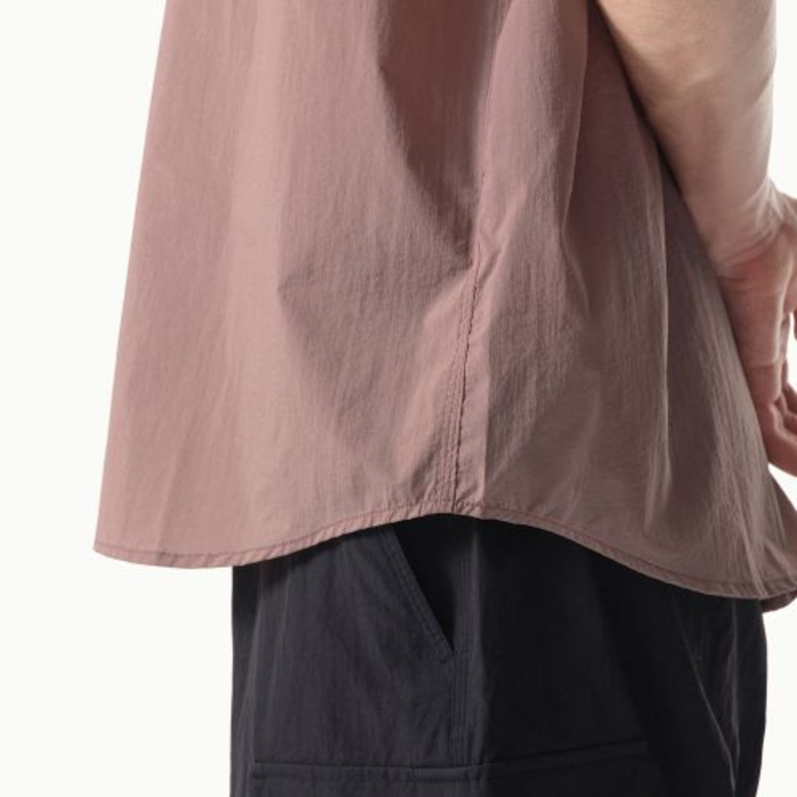 City Leisure Lightweight Nylon Oversized Short Sleeve Shirt (Smoke Pink)
