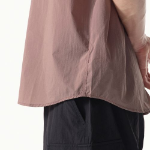 City Leisure Lightweight Nylon Oversized Short Sleeve Shirt (Smoke Pink)