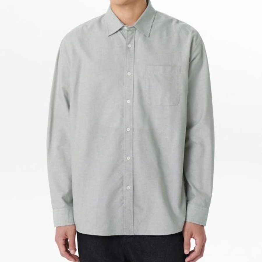 Relaxed Fit Oxford Shirt (Mint Gray)