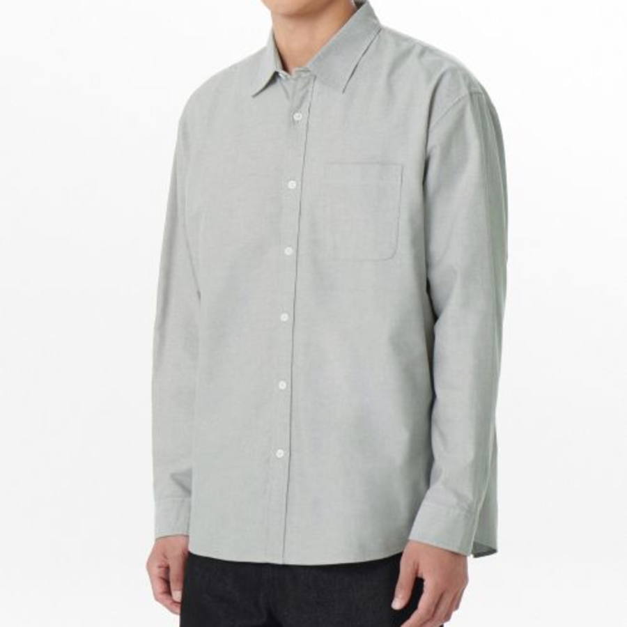 Relaxed Fit Oxford Shirt (Mint Gray)