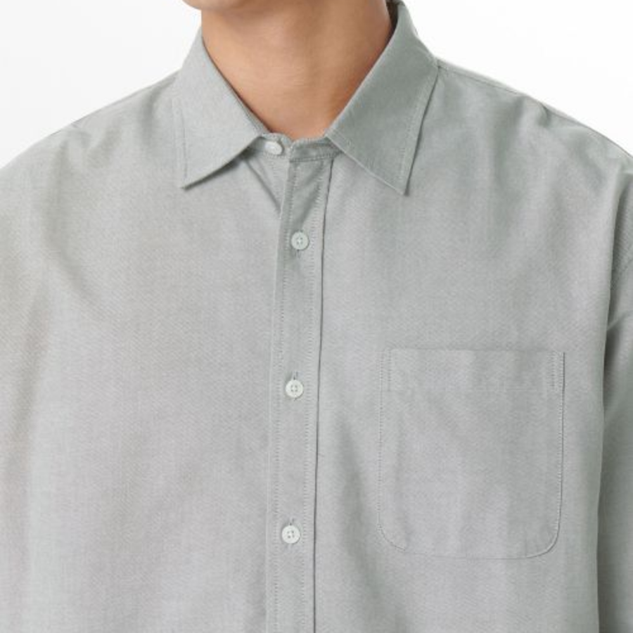 Relaxed Fit Oxford Shirt (Mint Gray)