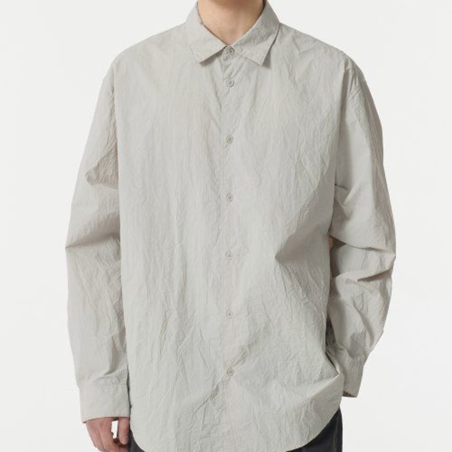 Relaxed Nylon Crease Shirt (Cream)