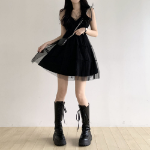 Мини-платье из шифона с каскадной юбкой в стиле балерины