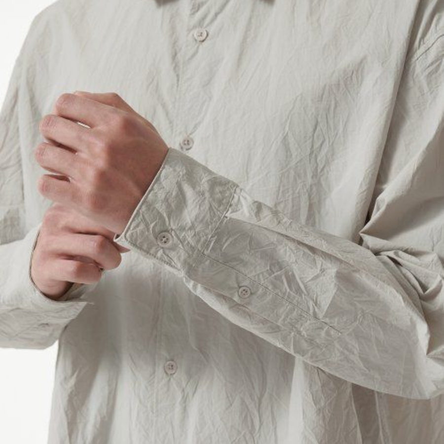 Relaxed Nylon Crease Shirt (Cream)