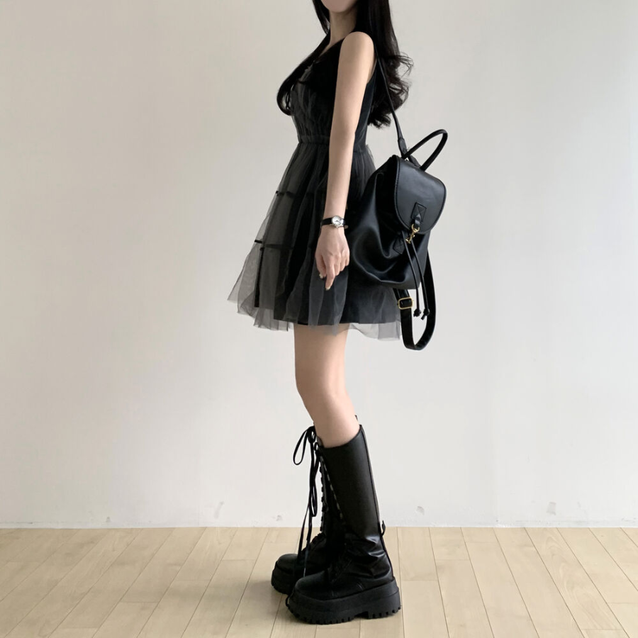 Мини-платье из шифона с каскадной юбкой в стиле балерины