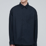 Oversized Poplin Shirt (Navy)