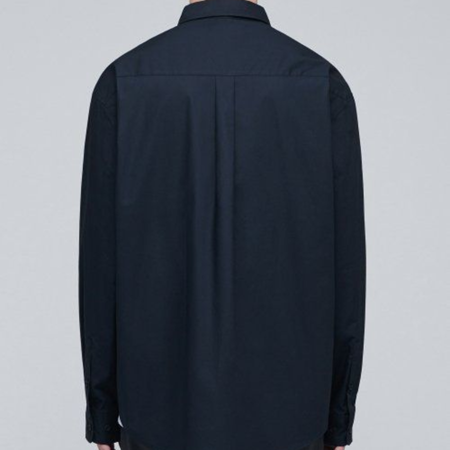 Oversized Poplin Shirt (Navy)