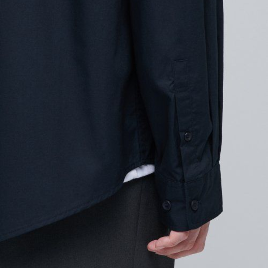 Oversized Poplin Shirt (Navy)