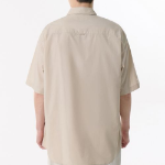Relaxed Soft Poplin Short Sleeve Shirt (Light Beige)
