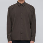 Relaxed Fit Silky Shirt (Brown)