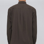 Relaxed Fit Silky Shirt (Brown)