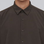 Relaxed Fit Silky Shirt (Brown)