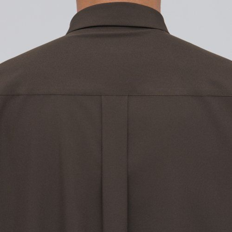 Relaxed Fit Silky Shirt (Brown)